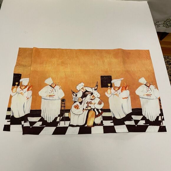 Pair of Fat Chef Cafe Curtains French Cafe - Picture 4 of 9